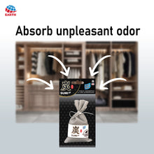 Earth Daily Charcoal Deodorizer Bag – Odour Absorber for Car, Household Cabinet, Drawer and Bathroom | Activated Charcoal, Long-Lasting Odour Control | Non-Spray, Fragrance-Free
