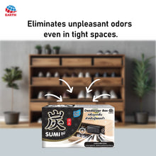 Earth Daily Charcoal Deodorizer Box – Activated Charcoal Odour Absorber for Shoe Racks and Cabinets | Long-Lasting Odour Control | Non-Spray, Fragrance-Free