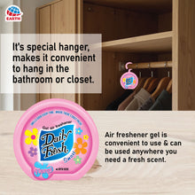 Earth Daily Fresh Smart GEL Air Freshener – Floral, 60g | Compact Hanging Bathroom and Car Freshener | Long-Lasting Odour Control for Bathroom, Wardrobe and Car | Non-Spray - Pack of 3