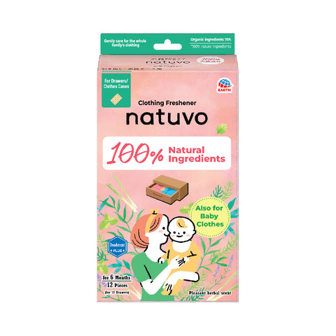 Natuvo Clothes Moth & Insect Repellent & Freshner | 12 Pieces |Ideal for Drawers & Wardrobe | 100% Natural Ingredients|  Made in Japan | Protect Your Clothes and Say Good Bye To Toxic Naphthalene Balls